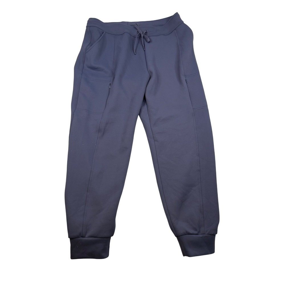 32 Degrees Heat Womens Blue Gray Cargo Jogger Pants L Zipper Pockets Stretch
